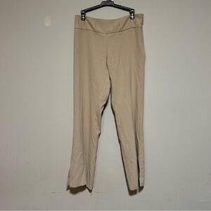 Cache Womens Size 6 Khakis Slacks Dress Pants Eyelet Cutout Side Zip Slit Hem